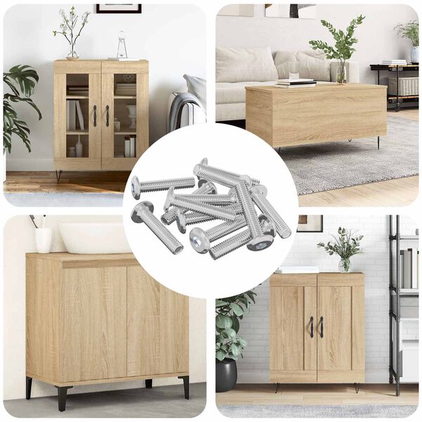 vidaXL Vite di Blocco Tinta unita 12 pcs Argento M6 x 30 mm Acciaio