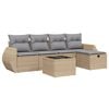 vidaXL Set Divano da Giardino 6 pz con Cuscini Beige Misto Polyrattan