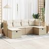 vidaXL Set Divano da Giardino 6 pz con Cuscini Beige in Polyrattan