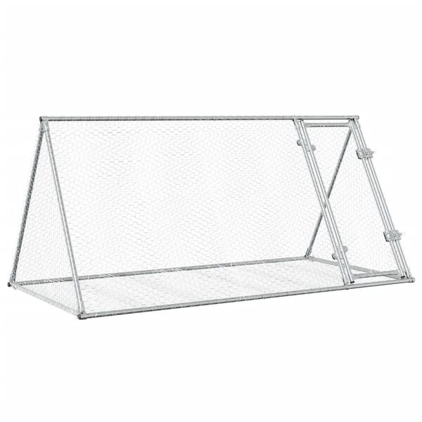vidaXL Conigliera Argento 200x105x91 cm in Acciaio Zincato