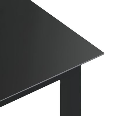 vidaXL Tavolo da Giardino Nero 190x90x74 cm in Alluminio e Vetro