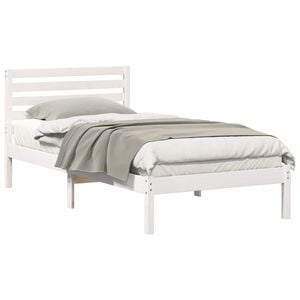 vidaXL Struttura del letto Bianco 80 x 200 cm Pino massello