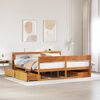 vidaXL Letto senza Materasso Marrone Cera 180x200 cm in Legno di Pino