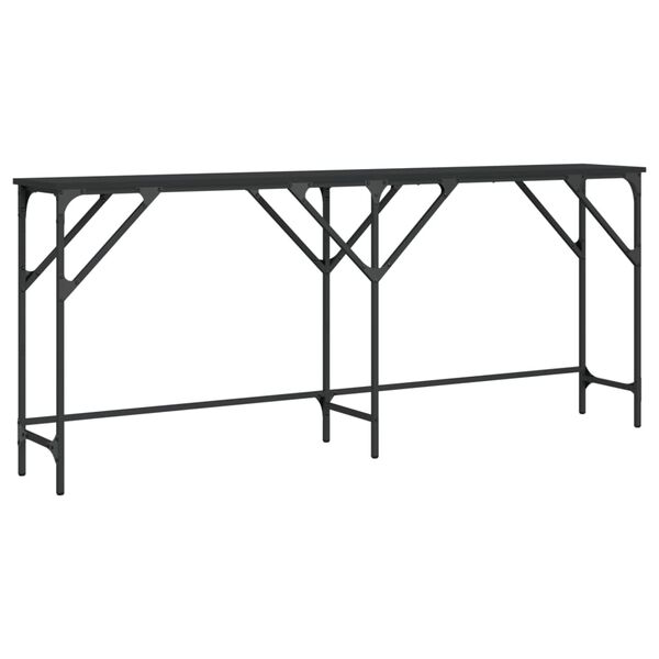 vidaXL Tavolino Consolle Nero 180x29x75 cm in Legno Multistrato