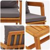 vidaXL Set bistrot con cuscino 5 pcs Marrone Legno di Acacia Massello