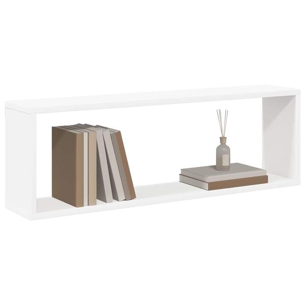 vidaXL Mensole Cubo 6pz Bianco Rovere Sonoma 80x15x26,5cm Multistrato