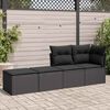 vidaXL Set Divani da Giardino con Cuscini 2 pz Nero Polyrattan Acacia