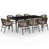 vidaXL Set da Pranzo da Giardino 9 pz Marrone