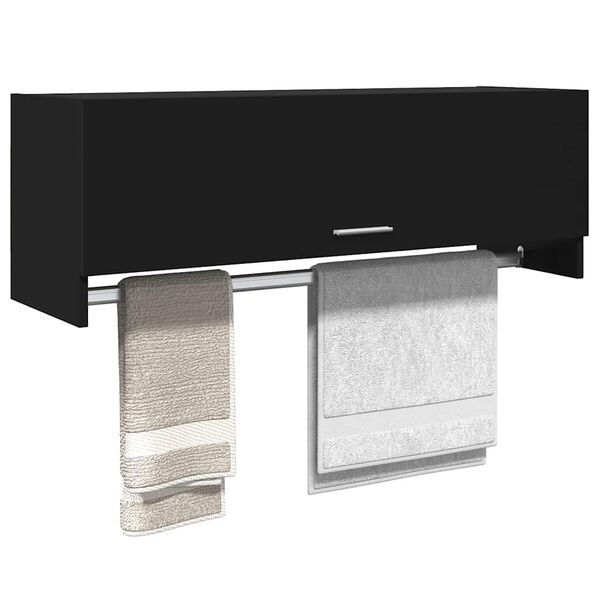 vidaXL Armadio Nero 100x32,5x35 cm in Legno Multistrato