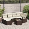 vidaXL Set di divani con cuscino 7 pcs Marrone e Crema polyrattan