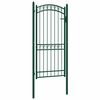 vidaXL Cancello per recinzione EMMEN con parte superiore ad arco in acciaio 100x136 cm verde