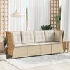 vidaXL Divano Angolare da Giardino con Cuscini Beige in Polyrattan