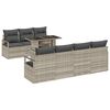 vidaXL Set Divano da Giardino 8 pz 7-Numero di posti Grigio chiaro