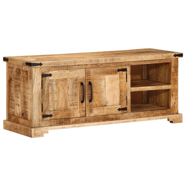 vidaXL Mobile Porta TV 110x35x45 cm in Legno Massello di Mango Grezzo