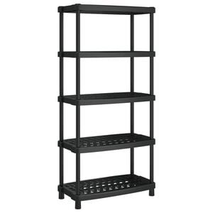 vidaXL Scaffale a 5 Ripiani Nero 93,5x45,5x194,5 cm in PP