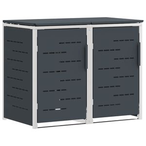 vidaXL Stoccaggio contenitore a ruote for 2 Bins 240L Acciaio Inox