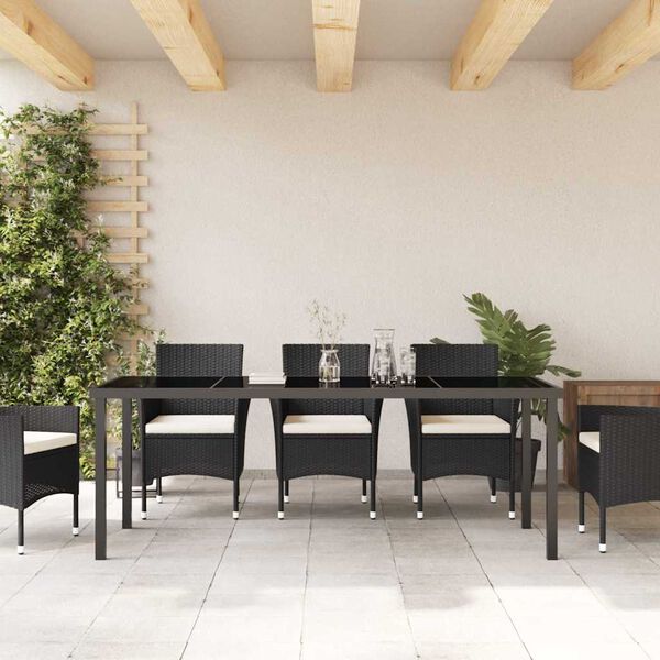 vidaXL Tavolo da Giardino Nero 200 x 80 x 73 cm Metallo