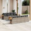 vidaXL Set Divano da Giardino 9 pz con Cuscini Grigio in Polyrattan