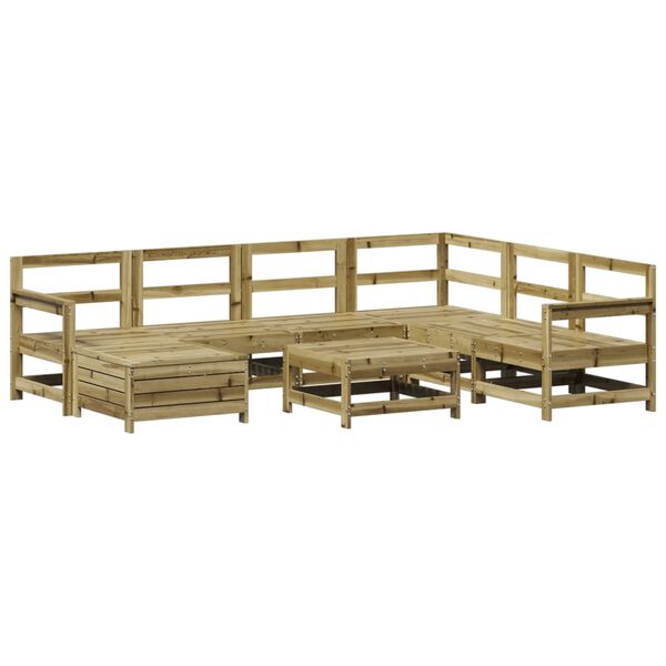 vidaXL Set Divani da Giardino 8 pz in Legno Impregnato di Pino
