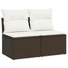 vidaXL Set Divano Giardino 4 pz con Cuscini Marrone Polyrattan Acacia