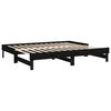 vidaXL Dormeuse Estraibile Nera 2x(100x200) cm Legno Massello di Pino