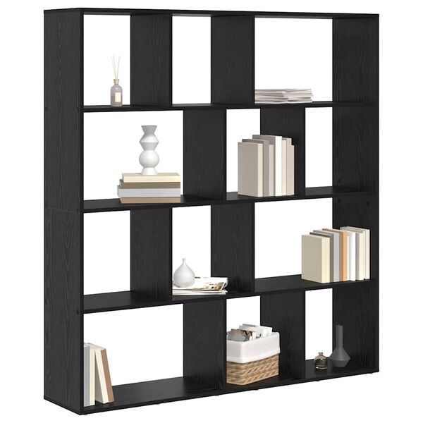 vidaXL Armadio per Libri Rovere Nero 132 x 29 x 141,5 cm