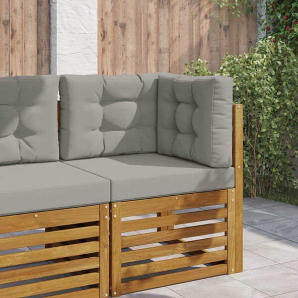 vidaXL Cuscino per divano da esterno 3 pcs Grigio Poliestere