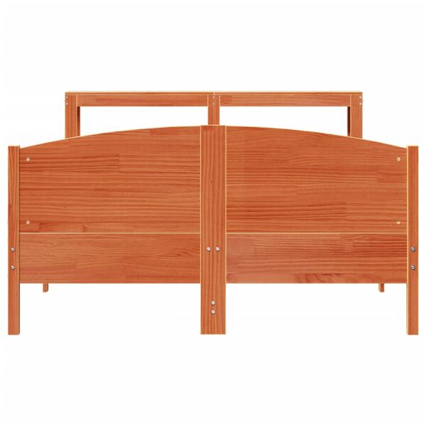 vidaXL Letto senza Materasso Marrone Cera 135x190 cm in Legno di Pino