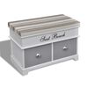 vidaXL Cassapanca per Ingresso con Cuscino Grigio e 2 Cassetti