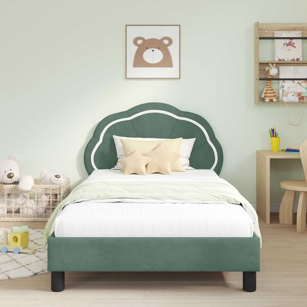 vidaXL Struttura letto bambini con testata Verde Mare 80 x 200 cm