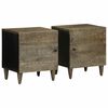vidaXL Comodini 2pz Grigio Chiaro 40x33x46 cm in Legno Massello Mango