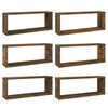 vidaXL Mensole Parete Cubo 6pz Rovere Fumo 60x15x23 cm in Multistrato