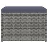 vidaXL Poggiapiedi da Giardino con Cuscini Grigio in Polyrattan