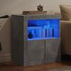 vidaXL Credenza con Luci LED Grigio Cemento 60,5x37x67 cm