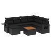 vidaXL Set Divani da Giardino con Cuscini 8 pz Nero in Polyrattan