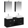 vidaXL Set di mobili per il bagno 5 pz Rovere Nero