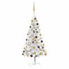 vidaXL Albero di Natale Preilluminato con Palline Argento 120 cm PET