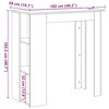 vidaXL Tavolo Bar con Ripiano Antico 102x50x103,5 cm Truciolato