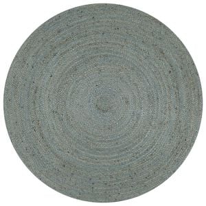 vidaXL Tappeto Lavorato a Mano in Juta Rotondo 90 cm Verde Oliva