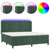 vidaXL Letto a Molle con Materasso e LED Verde Scuro 200x200cm Velluto