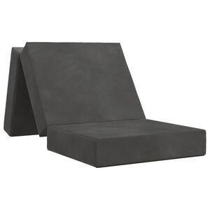 vidaXL Divano Letto Pieghevole 75 x 67 x 45 cm Grigio Scuro