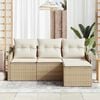 vidaXL Set Divano da Giardino con archiviazione 4 pcs Beige polyrattan