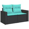 vidaXL Set Divani da Giardino 11 pz con Cuscini in Polyrattan Nero