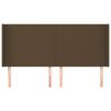 vidaXL Testiera ad Orecchio Marrone Scuro 203x16x118/128 cm in Tessuto