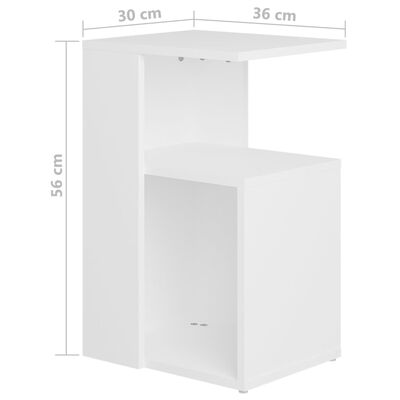 vidaXL Tavolino da Salotto Bianco 36x30x56 cm in Legno Multistrato