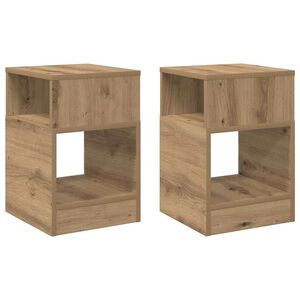 vidaXL Tavolino 2 pcs Rovere artigianale 30,5 x 30 x 45 cm