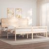 vidaXL Letto per Anziani con Testiera Bianco Super King Legno Massello