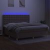 vidaXL Letto a Molle Materasso e LED tortora 200x200cm in Tessuto