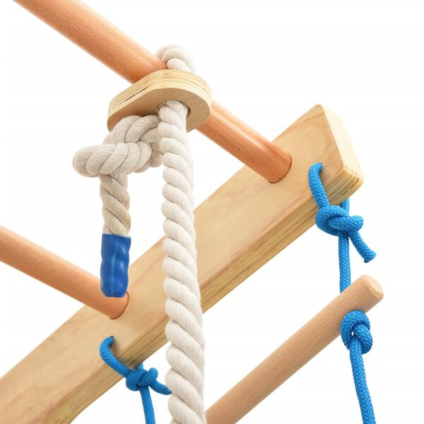 vidaXL Set da Arrampicata per Interni con Scalette e Anelli in Legno