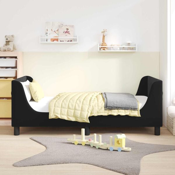 vidaXL Struttura letto bambini con testata Nero 80 x 160 cm Velluto